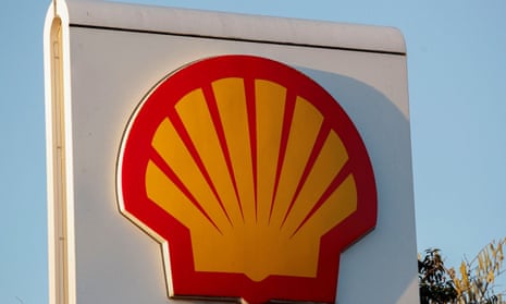 A Shell petrol station sign, in Milton Keynes