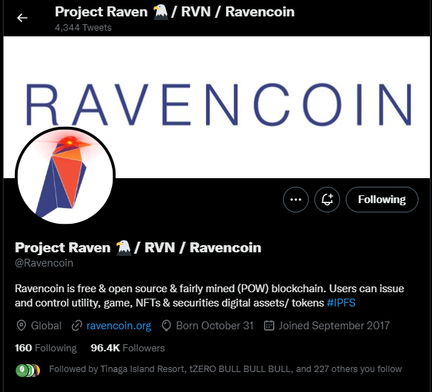 Ravencoin (RVN) - Twitter