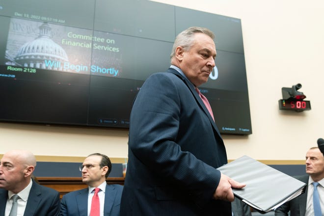 Crypto exchange FTX CEO John Ray, arrives to testify before the House Financial Services Committee on the collapse of crypto exchange FTX on Tuesday.