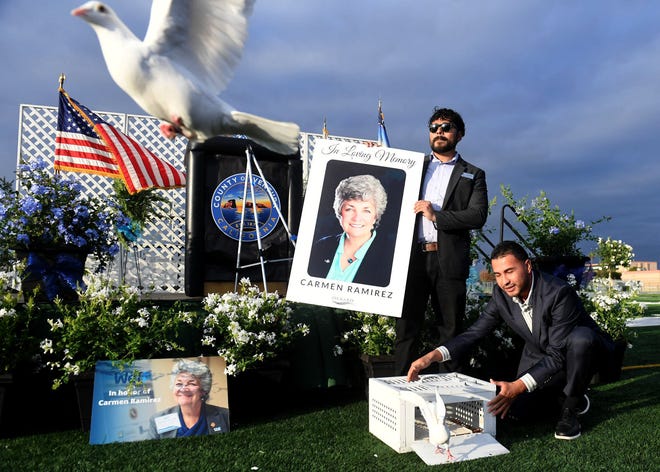 Ventura County Supervisor Carmen Ramirez public memorial observance at Pacifica High School in Oxnard on Oct. 15.