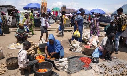 A street market in Lagos.