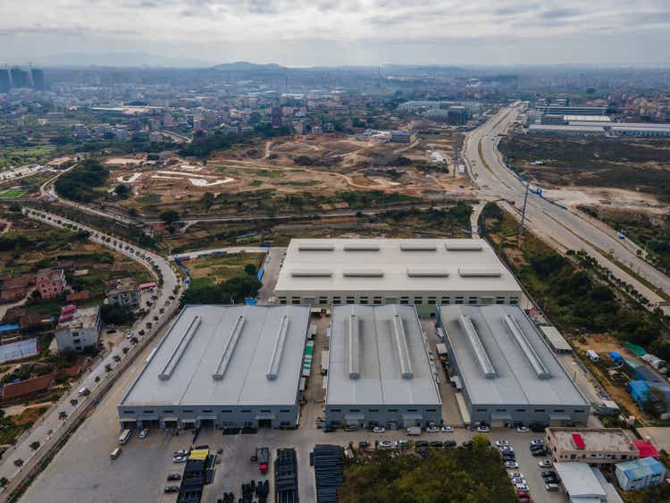 Aerial view of industrial plant