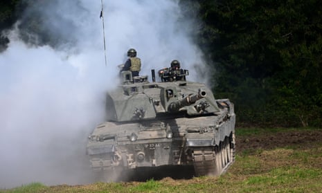 A Challenger 2 tank during a demonstration in September in Bulford, England.