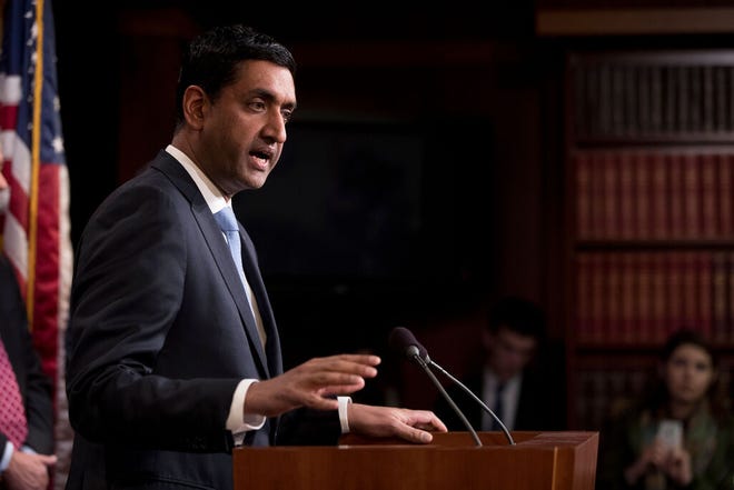 Rep. Ro Khanna, D-Calif., speaks at a news conference on Capitol Hill in Washington, Wednesday, Jan. 30, 2019, on a reintroduction of a resolution to end U.S. support for the Saudi-led war in Yemen.