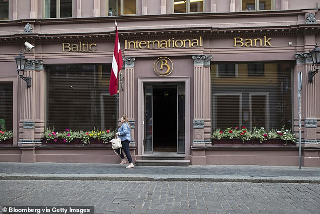 The Baltic International Bank (pictured), whose clients included the Russian Oligarch Boris Berezovsky, is now being investigated by Latvia's Finance and Capital Market Commission which has suspended its operations in order to protect its customers and creditors