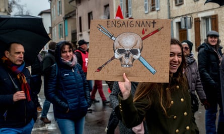 About 3,000 people demonstrated in Cahors, France this month against the pension reform project.