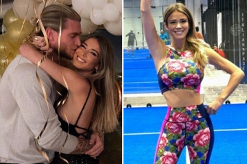 Newcastle keeper Karius' Wag Diletta squeezes into sports bra for workout