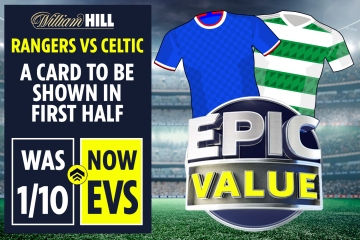 Rangers vs Celtic BOOST: Get a card to be shown in Old Firm 1st half at EVENS