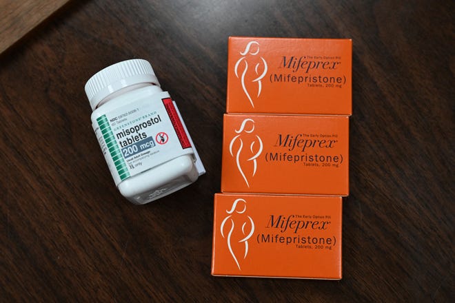 Mifepristone (Mifeprex) and Misoprostol, the two drugs used in a medical abortion, are seen at the Women's Reproductive Clinic, which provides legal medication abortion services, in Santa Teresa, New Mexico, on June 17, 2022.