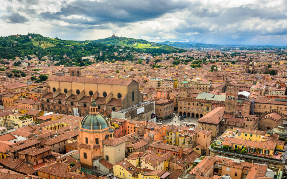 Scenic view of Bologna, Italy. 