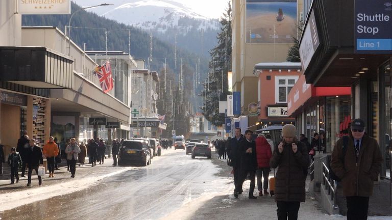 The Swiss town of Davos, where the World Economic Forum is meeting.