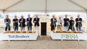 From left: Nathan Brown, Director of Development &amp; Construction, Toll Brothers Apartment Living; Stefano Farina, Senior Development Analyst, Toll Brothers Apartment Living; Russell Rochestie, Executive Managing Director, Toll Brothers Apartment Living; John McCullough, President, Toll Brothers Apartment Living; Tommy Rhodus, Managing Director, Toll Brothers Apartment Living; Frisco Mayor Jeff Cheney; Patrick Chen, CEO, Pondmoon Capital; Steven Li, Investment Director, Pondmoon Capital; Cathy Yang, Pondmoon Capital; Steven Rockefeller III, Investment Relations Officer, Pondmoon Capital.