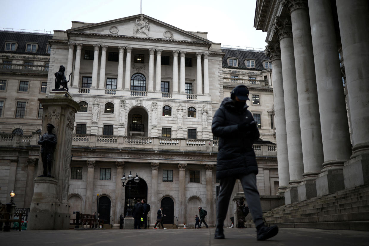 Bank of England&#39;s chief economist Huw Pill People walk outside the Bank of England in the City of London financial district, in London, Britain, January 26, 2023. REUTERS/Henry Nicholls     TPX IMAGES OF THE DAY