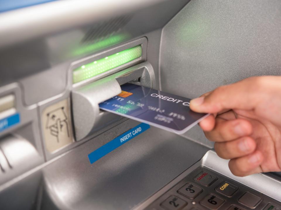 Inserting card into ATM