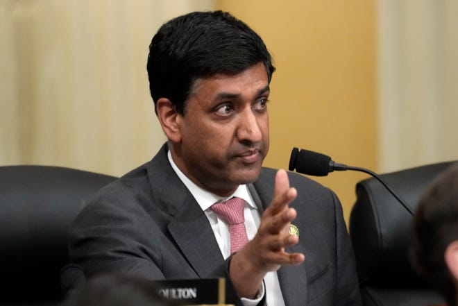 Rep. Ro Khanna, D-Calif., questions witnesses during a hearing of a special House committee dedicated to countering China, on Capitol Hill, Tuesday, Feb. 28, 2023, in Washington, D.C.