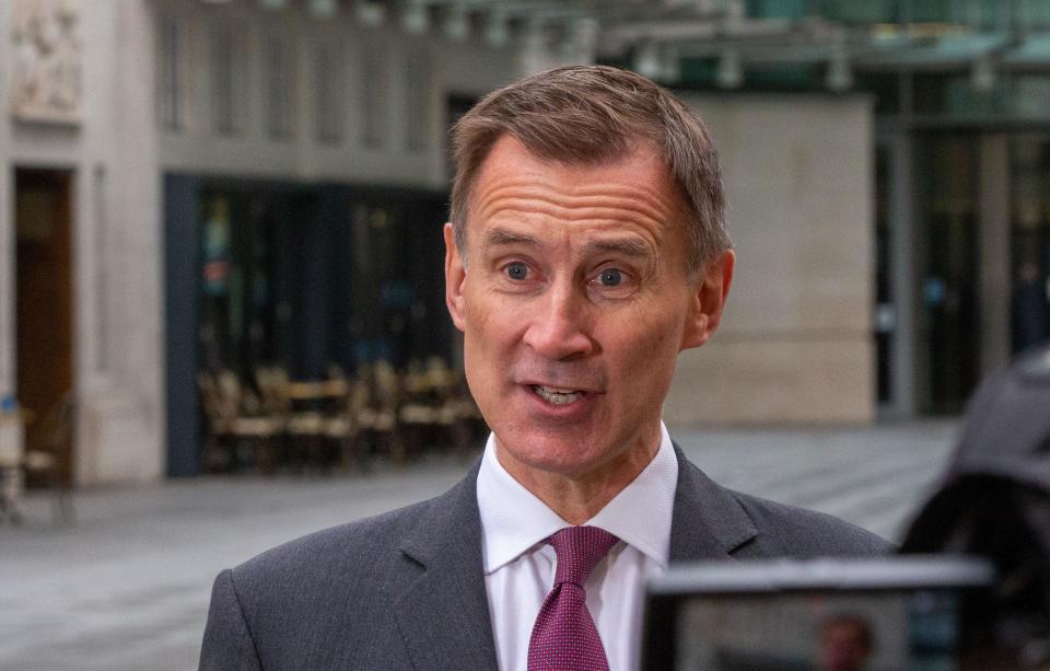 state pension London, England, UK. 16th Mar, 2023. Chancellor of the Exchequer JEREMY HUNT is seen outside BBC as he appears in breakfast shows after revealing his full budget in House of Commons. (Credit Image: &#xa9; Tayfun Salci/ZUMA Press Wire) EDITORIAL USAGE ONLY! Not for Commercial USAGE! Credit: ZUMA Press, Inc./Alamy Live News