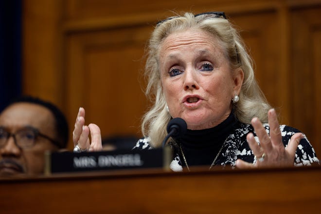 House Select Subcommittee on the Coronavirus Pandemic member Rep. Debbie Dingell, D-Mich., questions witnesses during the subcommittee's first public hearing in the Rayburn House Office Building on Capitol Hill on March 08, 2023 in Washington, DC.