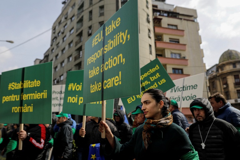 Romania farmers protest