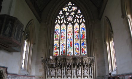 Stained glass window at St Mary, West Tofts