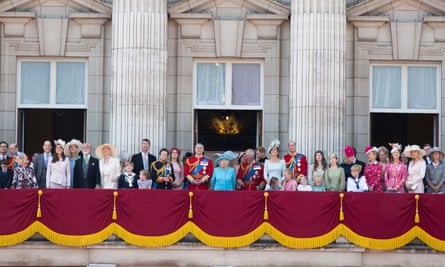 Members of the British royal family on the balcony of Buckingham Palace for the trooping the colour ceremony in June 2018.