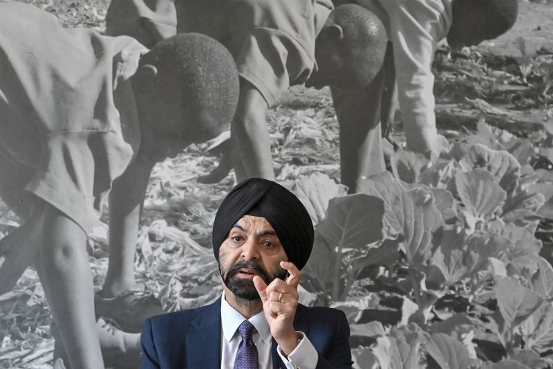 Ajay Banga, the United States’ candidate to head the World Bank, speaks during an interview in Nairobi on March 8.