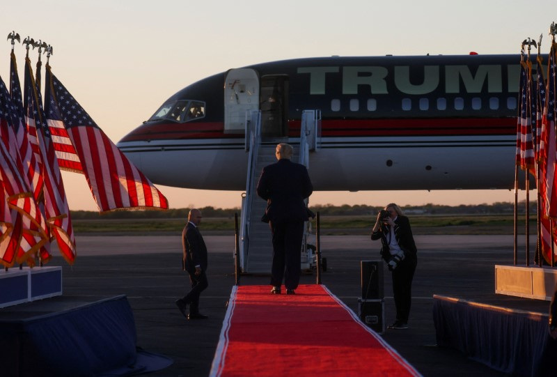 Former U.S. President Donald Trump holds a campaign rally in Waco, Texas