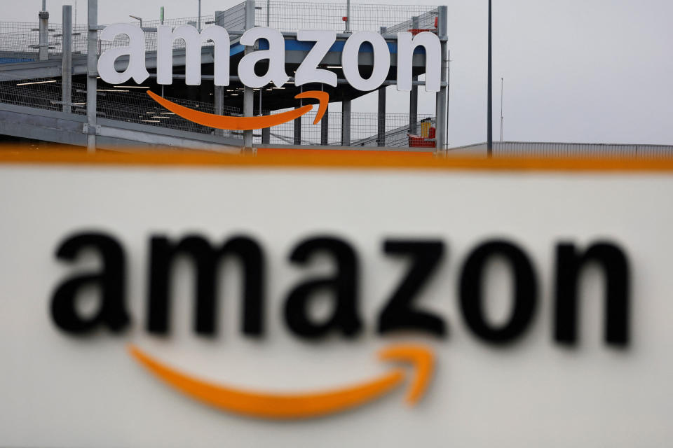FTSE  The logo of Amazon is seen at the company logistics center in Lauwin-Planque, northern France, January 5, 2023. REUTERS/Pascal Rossignol