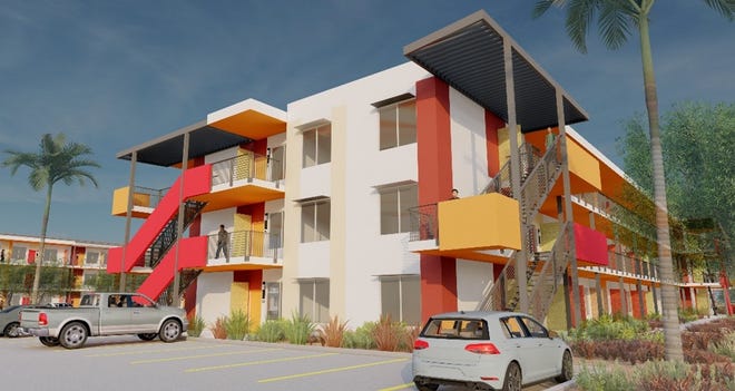 An artist's rendering shows Streamliner 16th, an apartment complex under construction near downtown Phoenix by Greenlight Communities. Greenlight, which develops attainably priced apartments, recently got approval for two new developments in the West Valley.