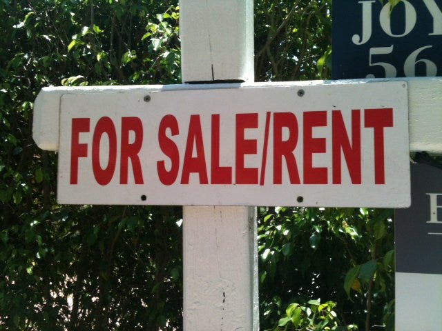 For rent sign in West Palm Beach, Fla.