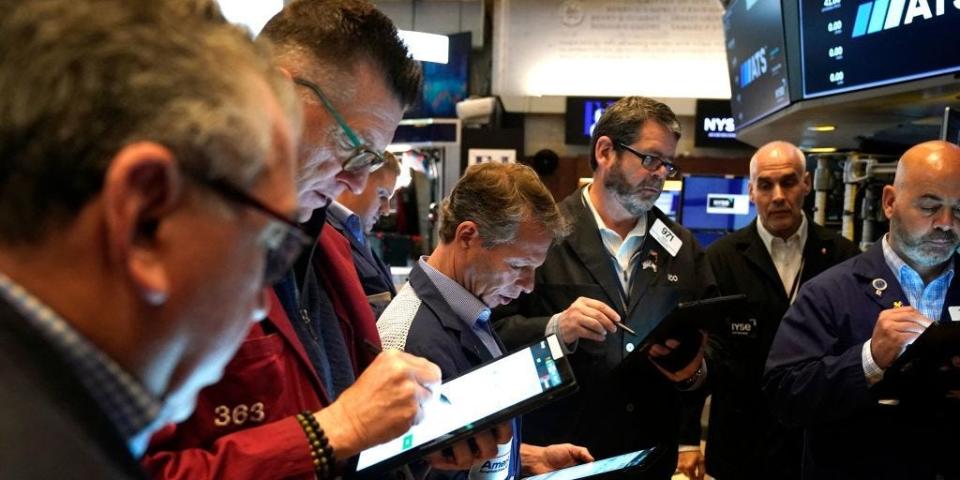 Traders work the floor of the New York Stock Exchange on May 25, 2023, in New York City.