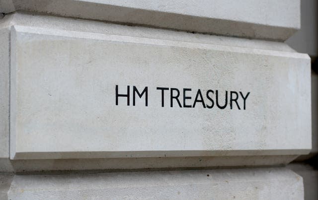 A sign for HM Treasury
