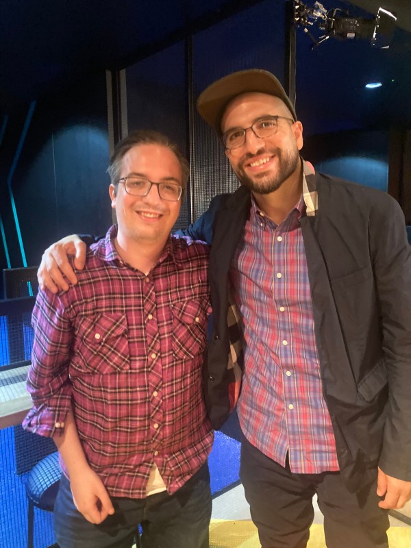 Alistair McGeorge and Ariel Helwani before WWE Money In The Bank at The O2 in London