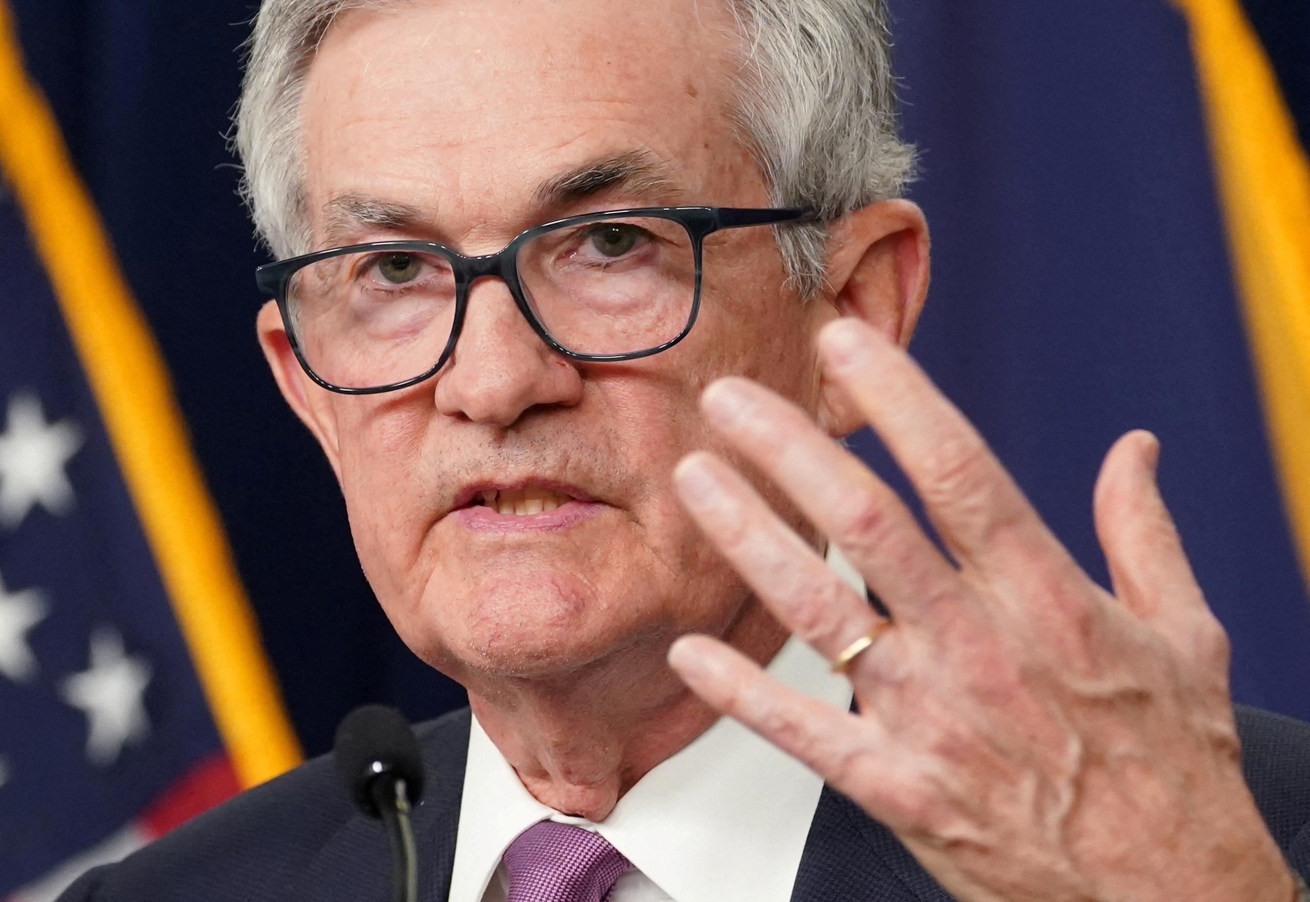 Federal Reserve Chair Jerome Powell speaks in Washington