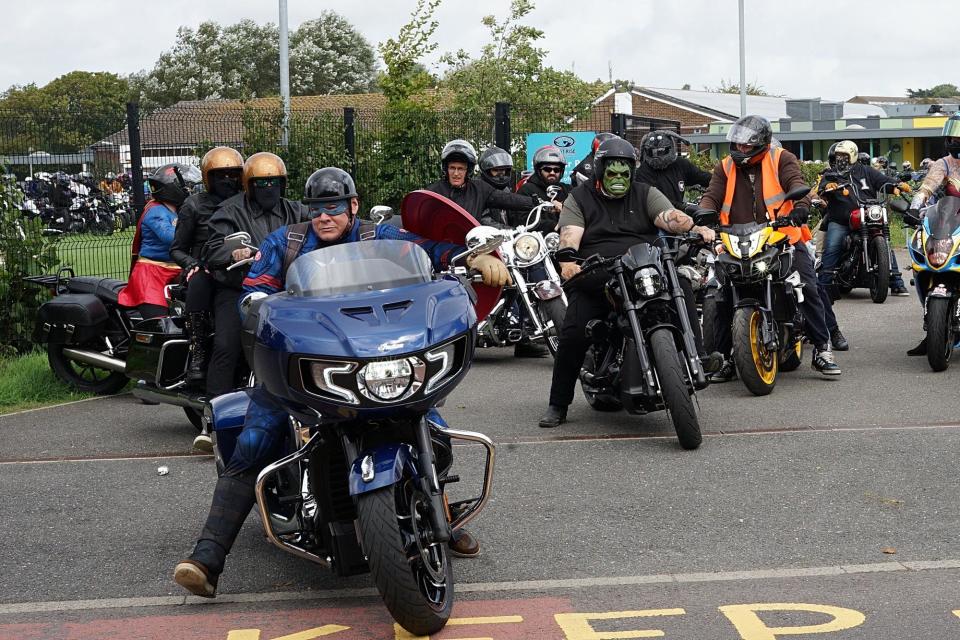 Motorbikes and cars at West Rise junior school in Eastbourne on Saturday, August 12 (Photo: Dan Jessup)