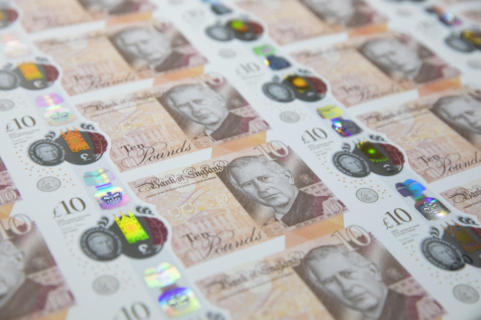 Notes featuring King Charles will enter circulation mid-2024. (Bank of England)