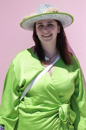 Savannah Blake, 25, poses outside of SoFi Stadium on Aug. 3. Taylor Swift ends the first U.S. leg of the Eras Tour with a six-night stint at SoFi Stadium in Inglewood, Calif.