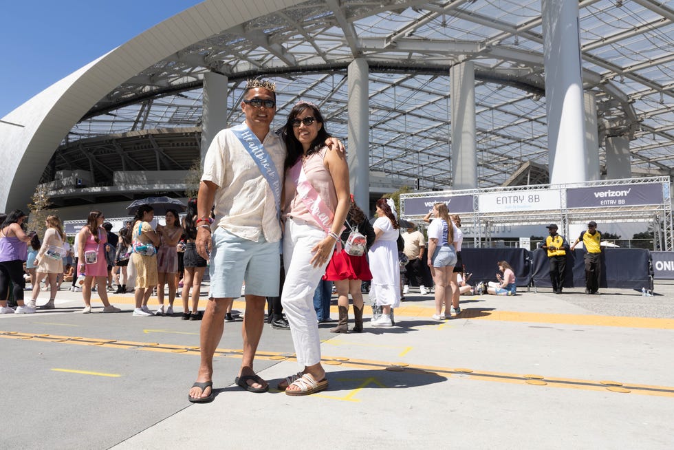 Melanie Watanabe, 51, and Jerry Watanabe, 55, came to show at Ms. Americana and The Heartbreak Prince, a song title from Taylor Swift's "Lover" album. "Our kids, it was all our kids," said Melanie Watanabe. "We got the approval from teenagers," said Jeremy Watanabe. "I think if I came on my own I'd be dressed like a dork."