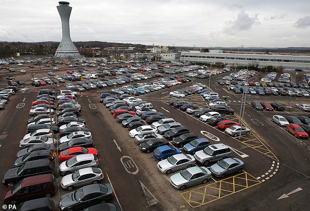 Consumer group Which? said its analysis of prices at 16 UK airport car parks revealed the 'serious financial sting' (Pictured: The car park at Edinburgh Airport)