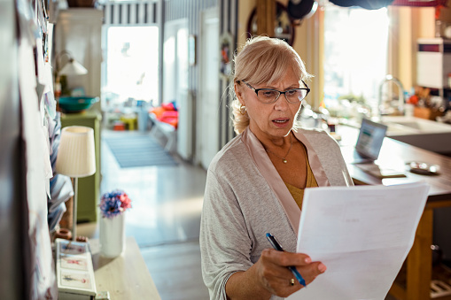 Senior woman doing Home Finances