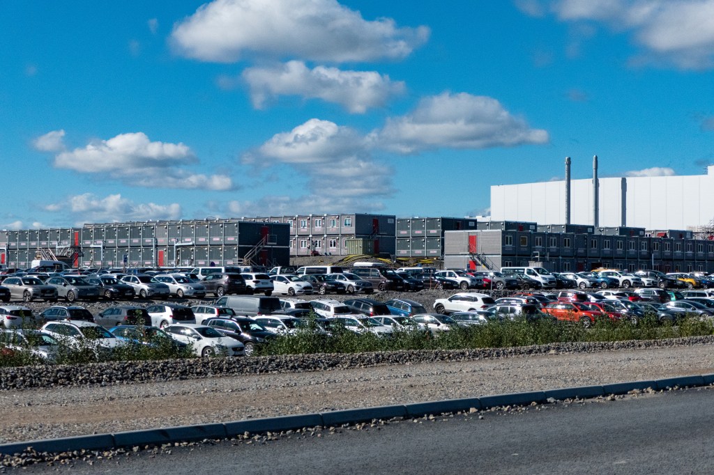 The construction site of the new Northvolt battery factory in Skelleftea, Sweden.