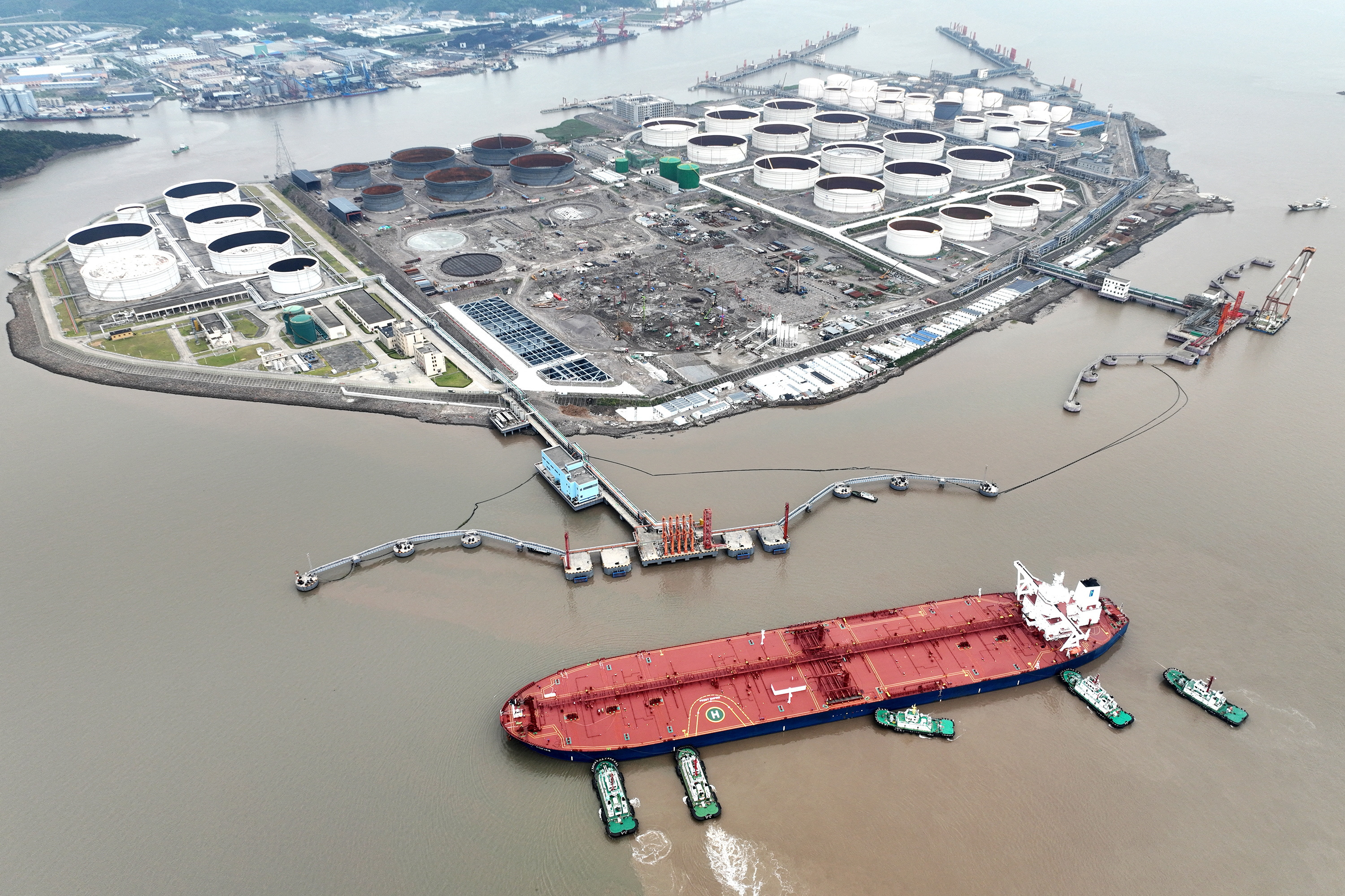 Crude oil terminal in Zhoushan