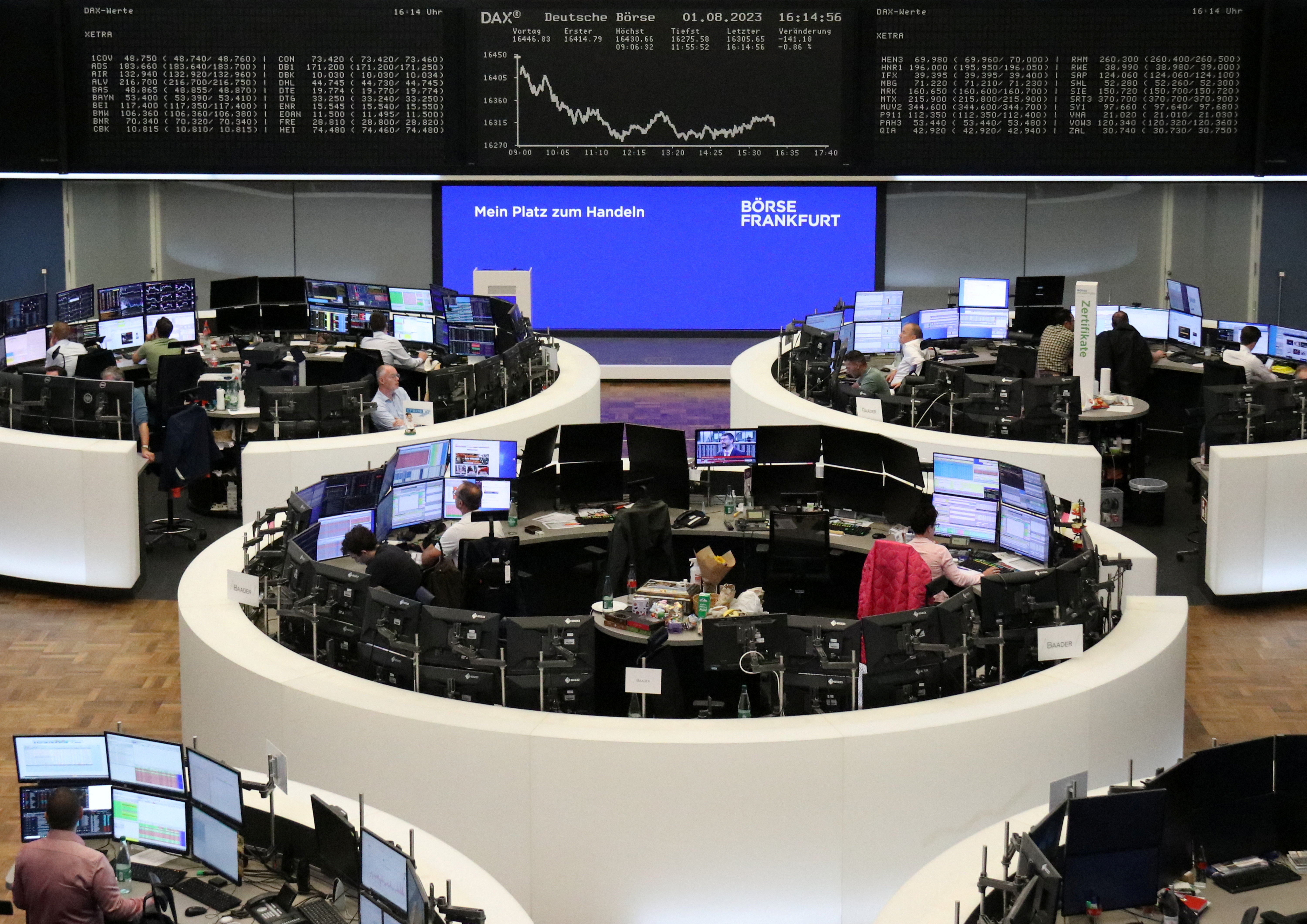 German share price index DAX graph is pictured at the stock exchange in Frankfurt