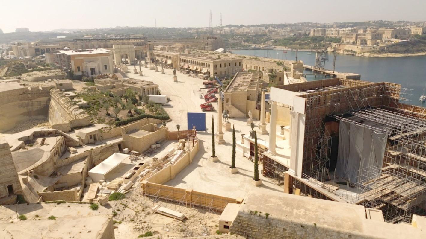 Fort Ricasoli is providing the backdrop to many of the Gladiator shots. Photo: SJP