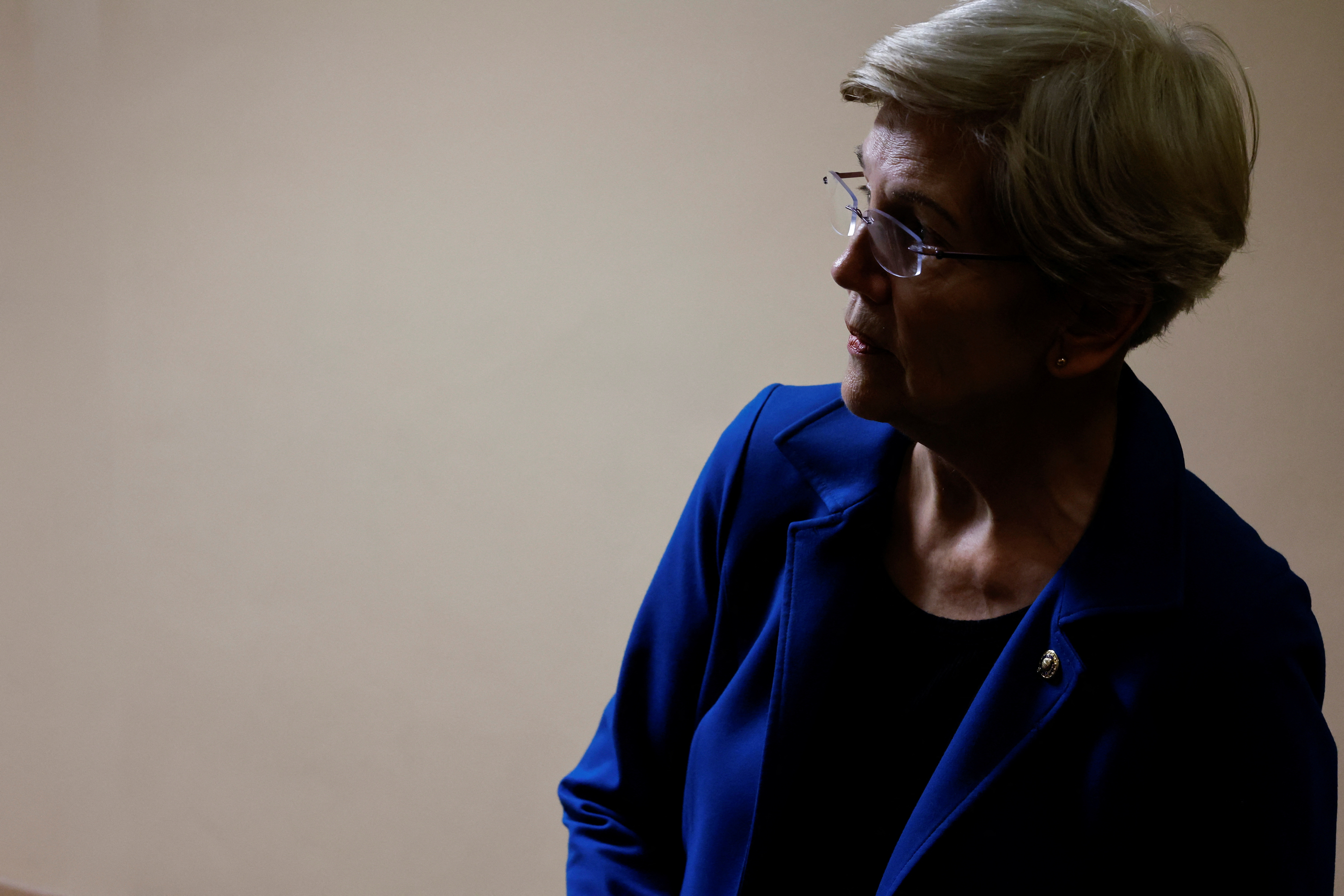 U.S. Senator Warren arrives at the U.S. Capitol in Washington