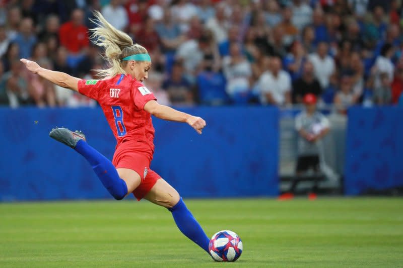 Julie Ertz, who played for Angel City FC of the NWSL, said she was "crushed" to not help the team's playoff push. File Photo by David Silpa/UPI