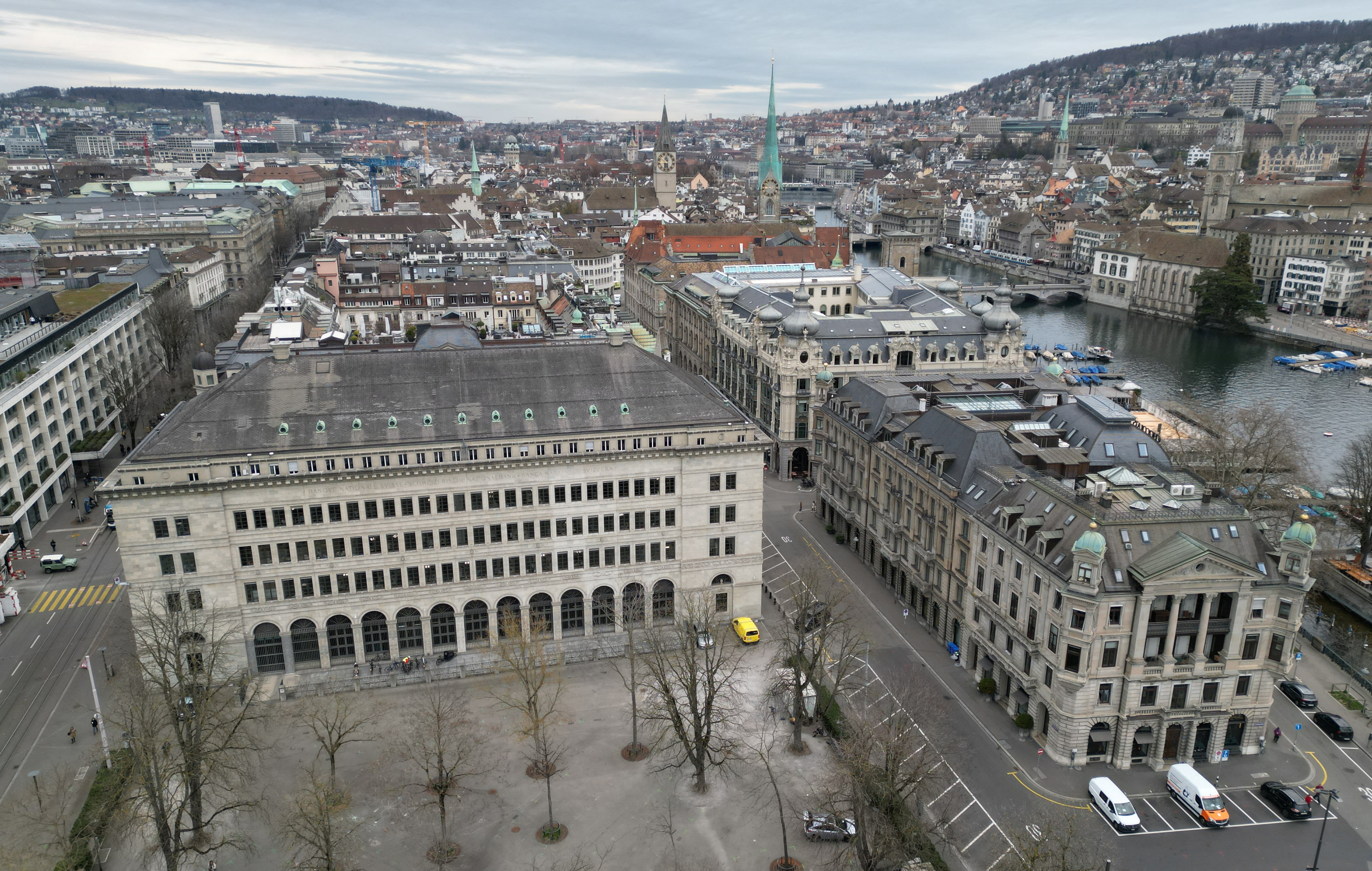 Swiss National Bank building in Zurich