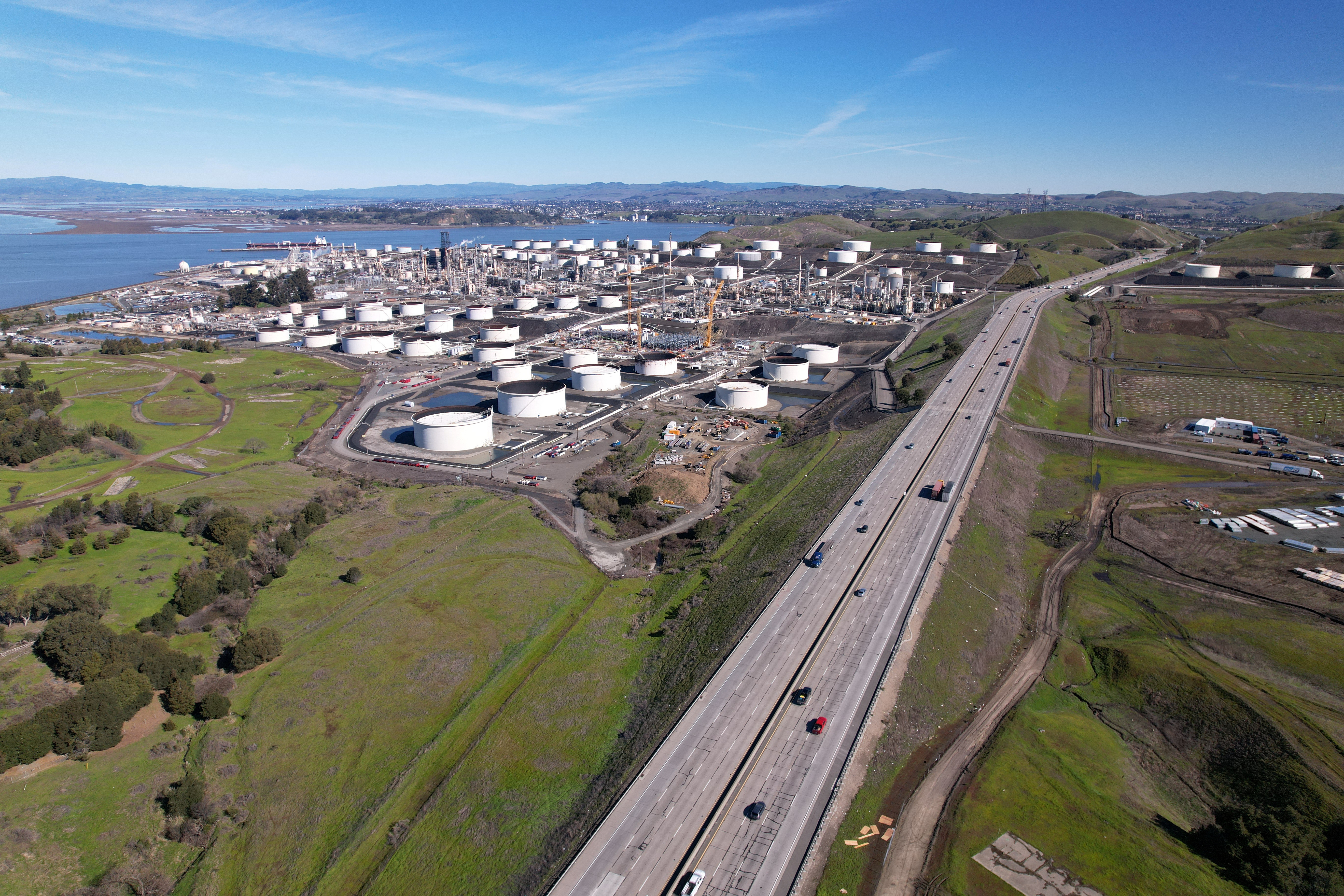 A general view of the Phillips 66 refinery, as seen from Rodeo, CA