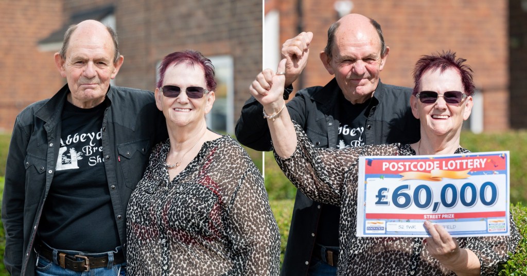 Caption: Pensioners heading to their beloved Blackpool after winning ?60,000 on postcode lotteryPeople's Postcode Lottery
