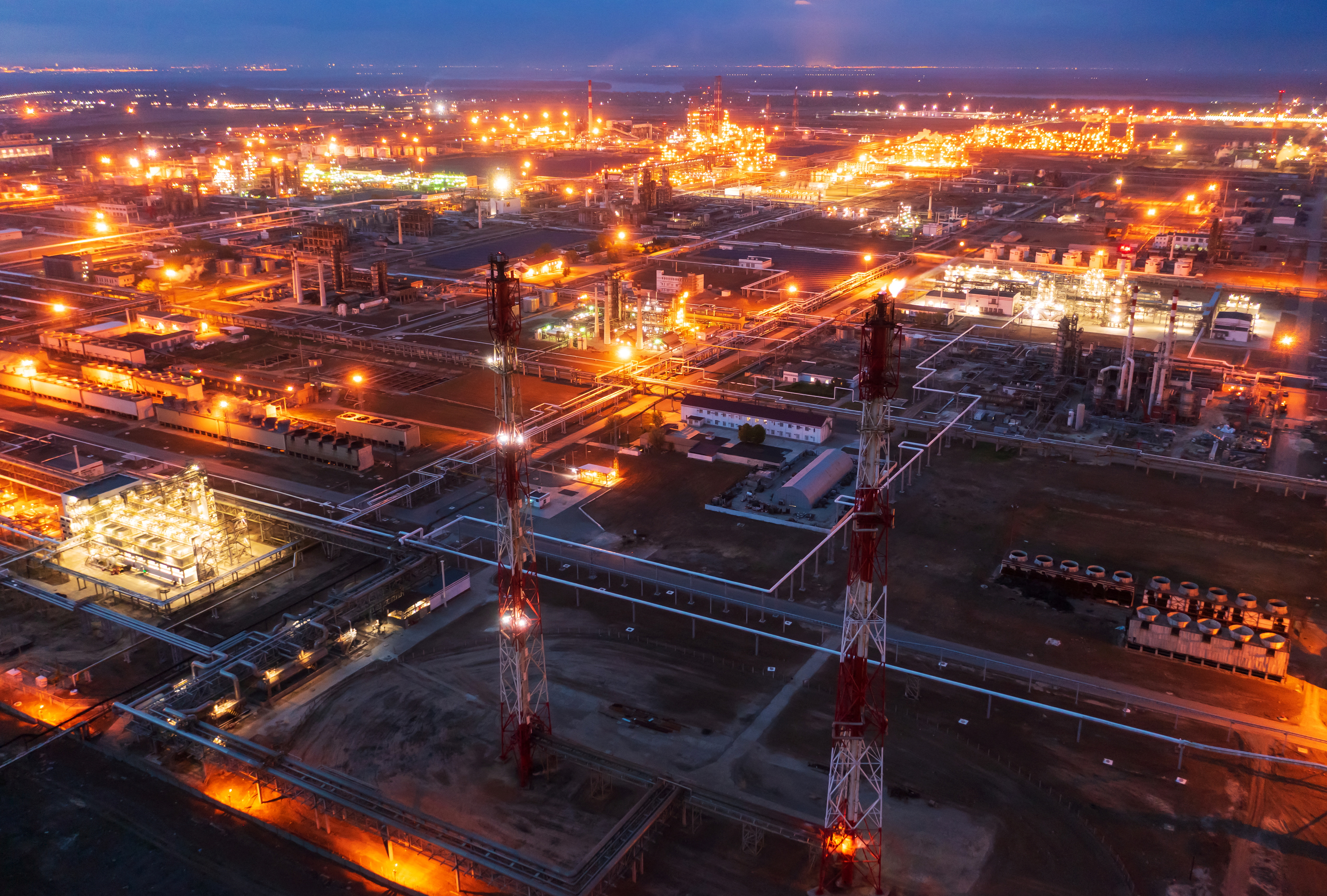 A general view shows the oil refinery of the Lukoil company in Volgograd