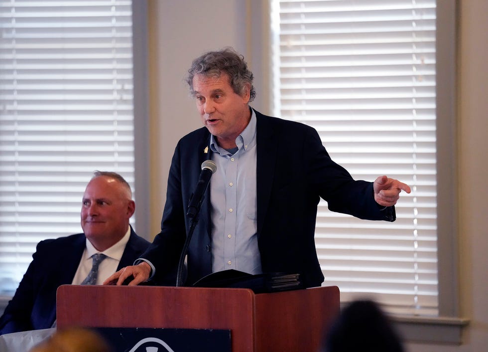 Sen. Sherrod Brown speaks at a graduation celebration for the Central Ohio Building Futures Program on Aug. 30.
